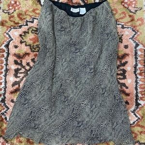 Snakeskin print silk skirt